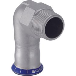 Coude de transition à sertir 90°, inox, 28mm x 1" M, solar, Geberit Mapress FKM RVS