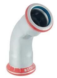 Persbocht 45°, staal, 22mm FF, solar, Geberit Mapress FKM C-Staal