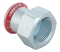 Persaansluitkoppeling, staal, 22mm x 3/4" FF, solar, Geberit Mapress FKM C-Staal