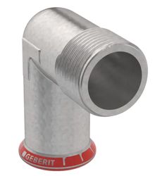 Coude de transition à sertir 90°, acier, 22mm x 3/4" M, solar, Geberit Mapress FKM C-Staal