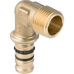 Mepla haakse overgangsbocht 90gr met buitendraad CW617N d=26mm R=1 geberit