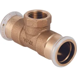 Persovergangs-T-stuk, koper, 35 x 1/2" x 35 F, (drink)water, Geberit Mapress Koper