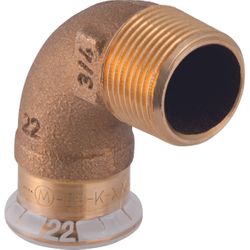 Persovergangsbocht 90°, koper, 54mm x 2" M, (drink)water, Geberit Mapress Koper