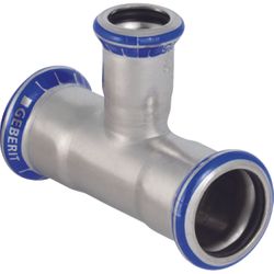 Persverloop-T, inox, 76.1x42x76.1mm FFF, (drink)water, Geberit Mapress RVS
