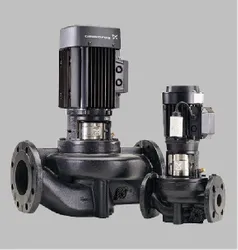 Inlinepomp, Grundfos TP 80-210/2, DN80, flens, Qmax=70m3/h, L=360mm, Hmax=21m
