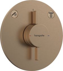 Afbouwdeel inbouwmengkraan, Hansgrohe DuoTurn S, geschikt voor douche, thermostatisch, brons