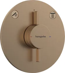 Afbouwdeel inbouwmengkraan, Hansgrohe DuoTurn S, geschikt voor douche, thermostatisch, brons