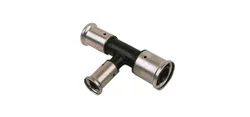 Persverloop-T, kunststof, 40/3.5x32/3x32/3mm FFF, (drink)water, Henco PVDF