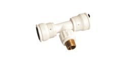 Té de transition push fit, plastique, 16 x 1/2" x 16 M, eau potable, Henco Vision - Push Fit