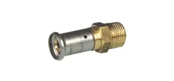 Persovergangsstuk, messing, 16/2mm x 1/2" M, Henco