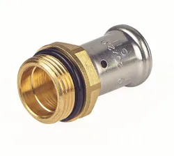 Pièce de transition à sertir, laiton, 20/2mm x 3/4" M, Henco