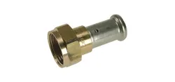 Pers-3-delige koppeling, messing, 20 x 3/4", F, (drink)water, Henco