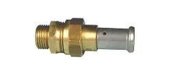 Raccord 3 pièces à sertir, laiton, 26 x 1", M, eau potable, Henco