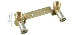 MES DUBBELE MUURPLAAT  BINNENDRAAD,INBOUW 16X1/2 X 16X1/2 Henco