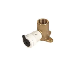 Steekmuurplaat, messing, 16mm x1/2" F, (drink)water, Henco Vision - Push Fit