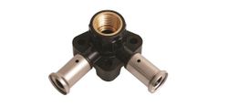 muurplaat Henco PVDF polyvinylidenefluoride (PVDF) 1/2" x 16 doorlopend haaks