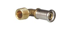 Coude de transition à sertir 90°, laiton, 16/2mm x 1/2" M, eau potable, Henco