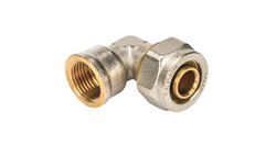 Knelovergangsknie, messing, 16mm x 1/2" F, (drink)water, Henco
