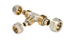 Té à compression, laiton, 16mm, FFF, eau potable, Henco