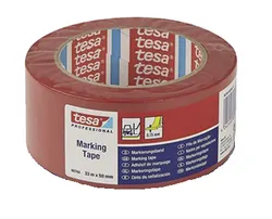 Zelfklevende tape, Henco, rood, 50mm, L=33m