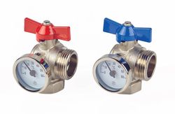 Robinet papillon équerre à passage intégral, 1" filetage intérieur-filetage intérieur, Henco