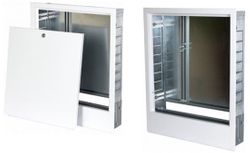 Installatiekast, geschikt voor wandinbouw, Henco, 965x575x175mm, staal, met deur