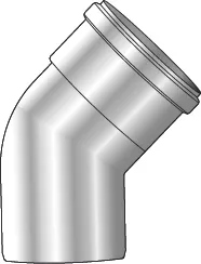 Enkelwandige rookgasbocht, Isoleco, 45°, Ø80mm, inox, met lipring