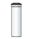 Concentrische rookgasbuis, Isoleco 111, aluminium/staal, 60/100mm, L=500mm, wit