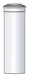 Concentrische rookgasbuis, Isoleco 112, aluminium/staal, 80/125mm, L=500mm, wit