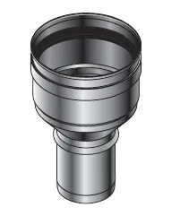 Adaptateur concentrique ventouse, Roccheggiani SPG/SP2 611, inox, simple paroi/simple paroi, sur demande - 200mm