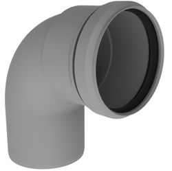coude de fumee à simple paroi Burgerhout Twinline 90° Ø100mm plastique 452