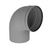 Enkelwandige rookgasbocht, Burgerhout Multi-PP, 90°, Ø150mm, kunststof, met lipring