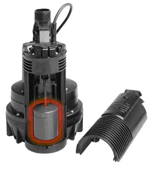 Dompelpomp vezelversterkt kunststof, Hmax=6.5m, Qmax=12m3/h, met vlotter, 1x220 - 240V, stroomkabel=10m, Leader Vertigo 300