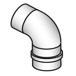 Enkelwandige rookgasbocht, Mark GS+ 60/80/100, 90°, Ø100mm, inox, met lipring