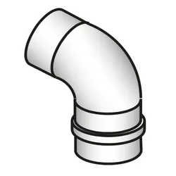 Enkelwandige rookgasbocht, Mark GS+ 150, 90°, Ø130mm, inox, met lipring