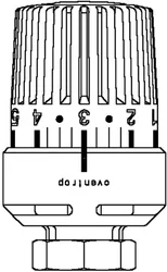 Radiatorthermostaatknop, Oventrop Uni L, M30 x 1,0, wit, 7 - 28°C