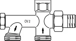 Eenpunts onderaansluitblok, Oventrop DUO, 3/4" ek-1/2"