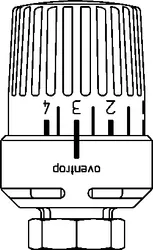 Radiatorthermostaatknop, Oventrop Uni RTLH, M30 x 1,5, chroom, 10 - 40°C