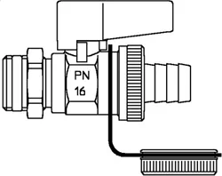Vul- en aftapkraan, Oventrop Optiflex, DN15, -1/2"