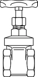 Schuifafsluiter, Oventrop, DN32, binnendraad