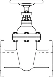 schuifafsluiter met flens DN 40 oventrop
