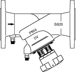 Strangventiel, Oventrop Hydrocontrol F, DN65, PN16