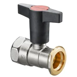 Robinet à boisseau sphérique droit à passage intégral, DN20 x 3/4" à sertir-à sertir, PN10, Oventrop Optibal