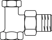 Radiatorretourkraan, Oventrop Combi 2, 1/2"-1/2", binnendraad/buitendraad
