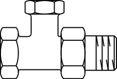 Radiatorretourkraan, Oventrop Combi 2, 1/2"-1/2", binnendraad/buitendraad