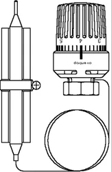Radiatorthermostaatknop, Oventrop, M30 x 1,5, zwart, 20 - 50°C, 2m