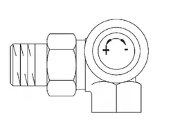 Radiatorkraan, Oventrop AV 9, dubbelhaaks rechts