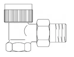 thermostaatkraan oventrop haaks 3/8 reeks AV9 met traploze voorinstelling (ex 1183763)