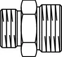 Draadverloopnippel, messing, 3/8" x 1/4" MM, Oventrop Ofix-Oil