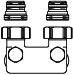 H-onderblok, Oventrop Multimodul, 3/4" vlakdichtend-3/4" ek, haaks, tweepijp, messing